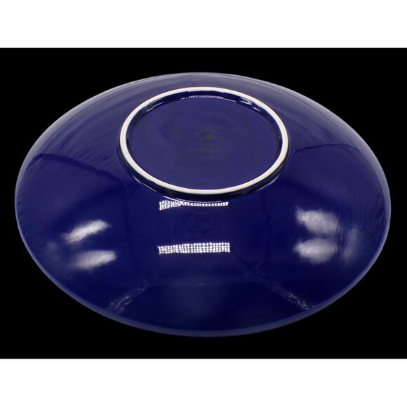 Beaver Farm Pottery HandPainted Snowman Blue Winter Design Ceramic Platter Bowl - Picture 5 of 6